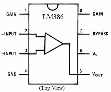 LM386 pin diagram