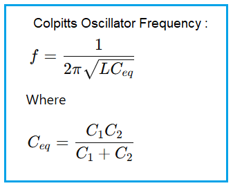 Colpitts Oscillator Formula & Frequency Calculator