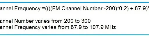 FM Channel Number to Frequency Converter