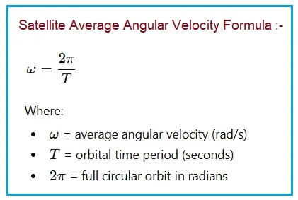 Satellite Angular Velocity Calculator & Formula