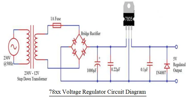 78xx voltage regulator circuit diagram